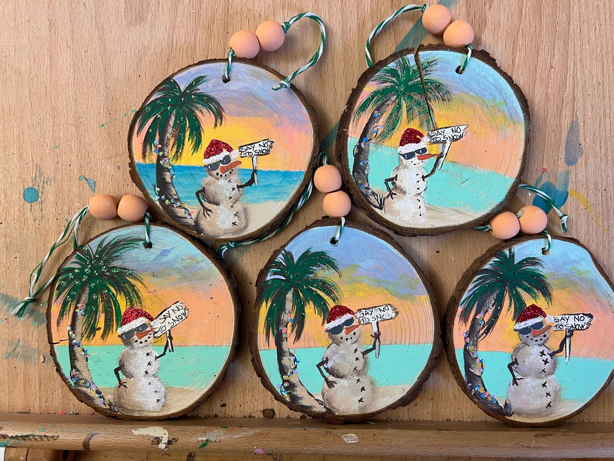 "Say No to Snow" Ornaments