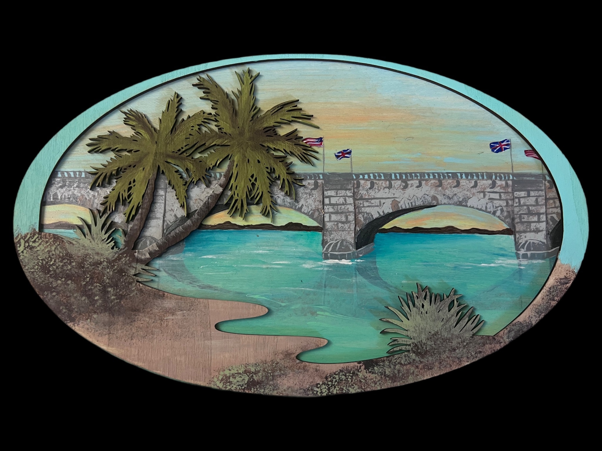 Angled view of surfboard magnet showing full shape and magnetic backing